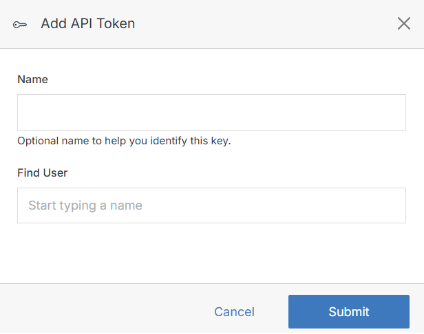 Add API Token form