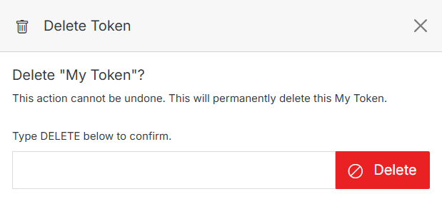 Delete API Token