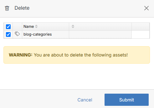 Delete collection modal