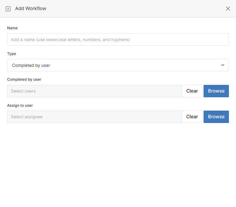 Add Workflow with a Task-type trigger selected