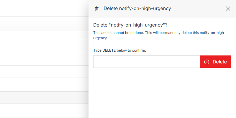 Delete confirmation