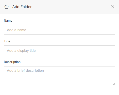 Add Folder form