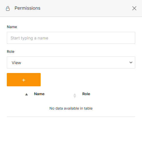 Permissions panel