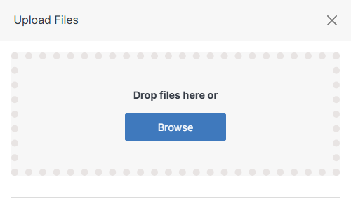 Upload Files panel with a drag-and-drop zone