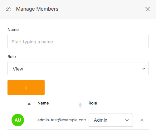 Manage Members form