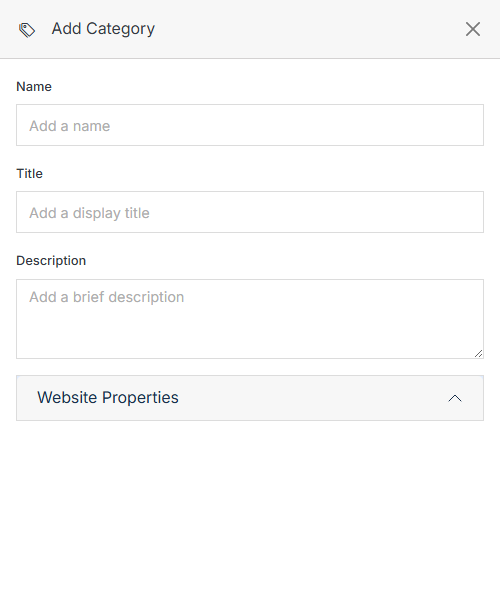 Add Category form