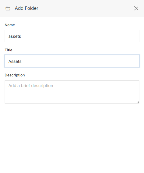 Add Folder form