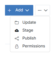 Folder actions menu with Stage