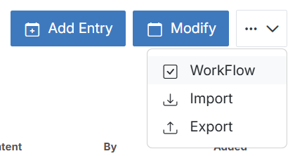 The ... menu with WorkFlow highlighted