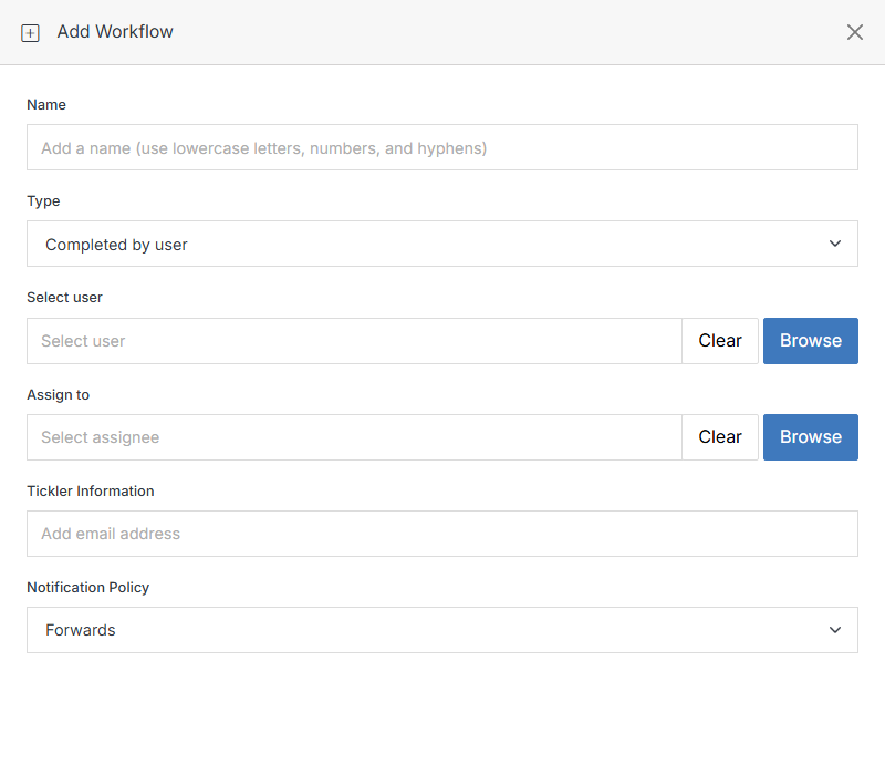 Add Workflow on the Blog module with Completed by user selected