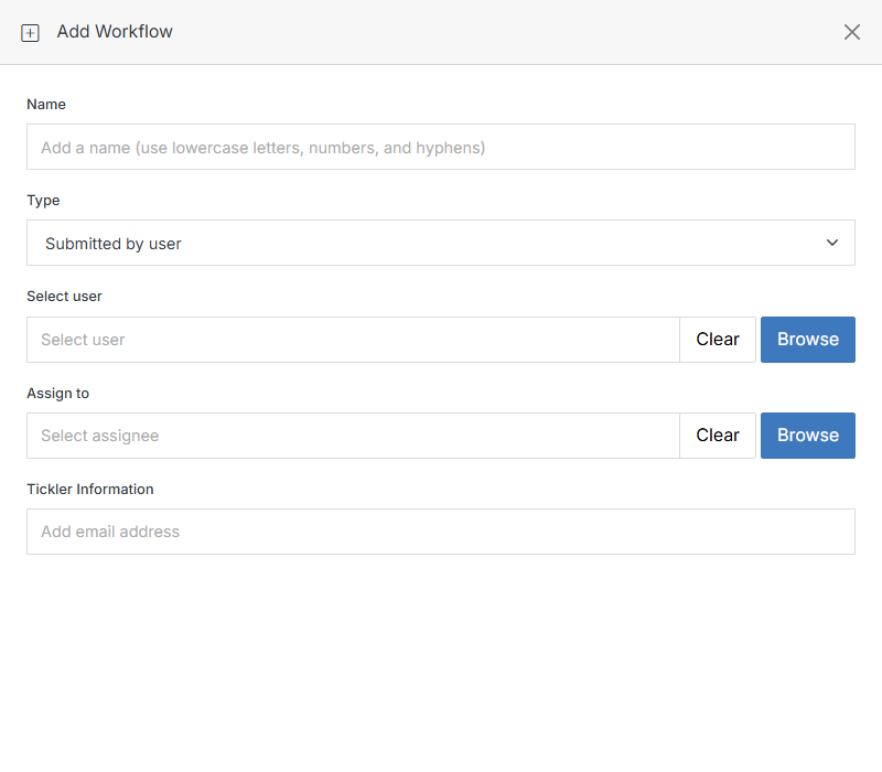 Add Workflow on a Datatable module with Submitted by user selected