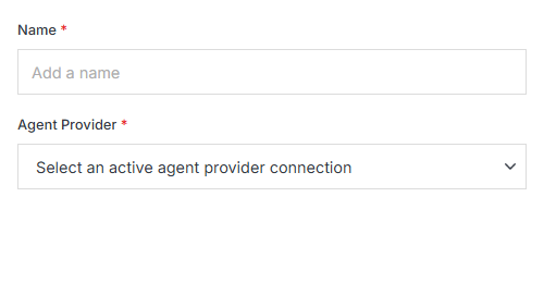Add Agent form