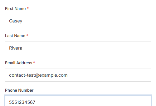 Add Contact form