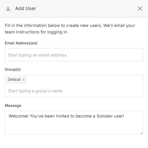 Add User form