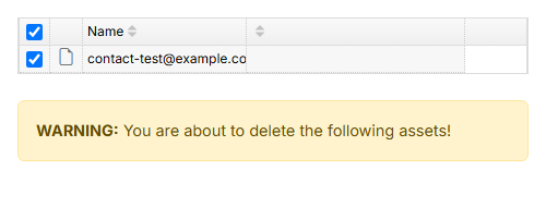 Delete contact confirmation