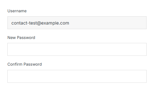 Reset Password form