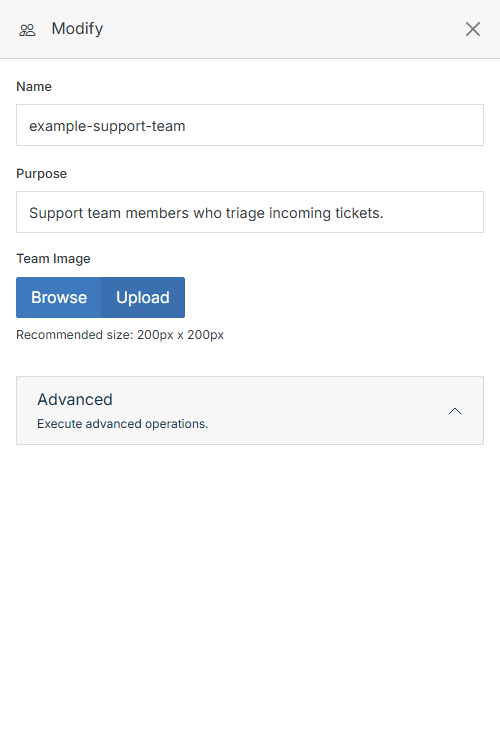 Modify Group form