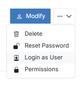 Login user button on nav