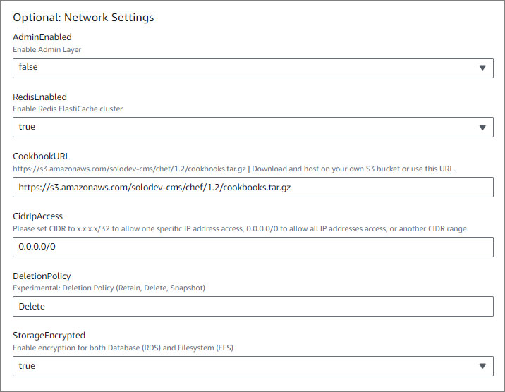 Network Settings - Optional