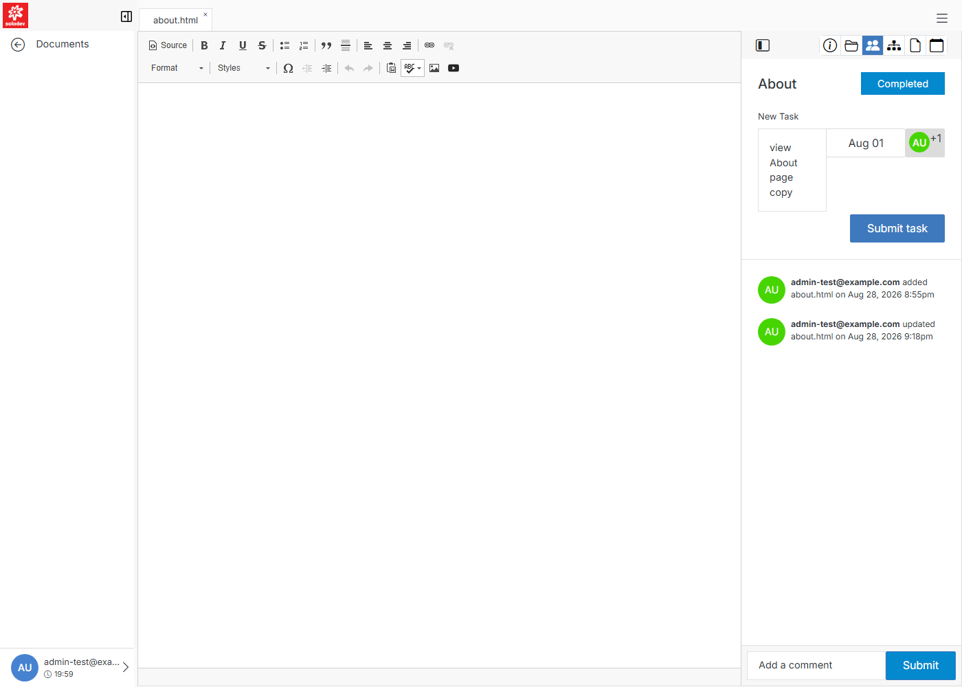 New Task form: note, due date, and assignees