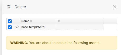 Delete confirmation for a file