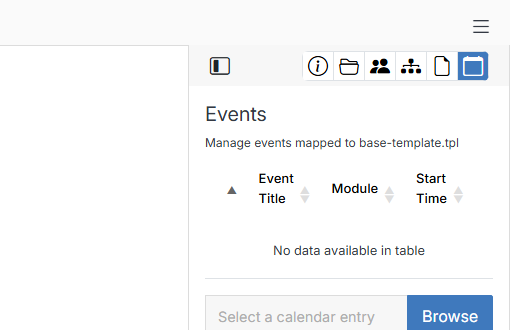 Events panel for a file