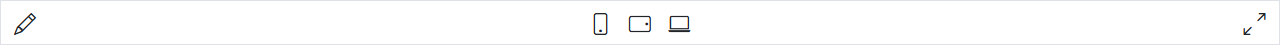 Page preview toolbar with mobile/tablet/desktop toggles and expand
