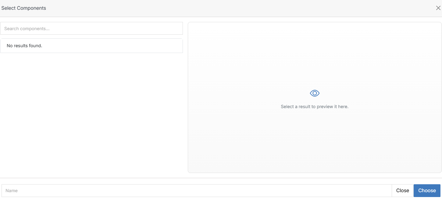 Select Components picker