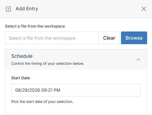 Add Entry form
