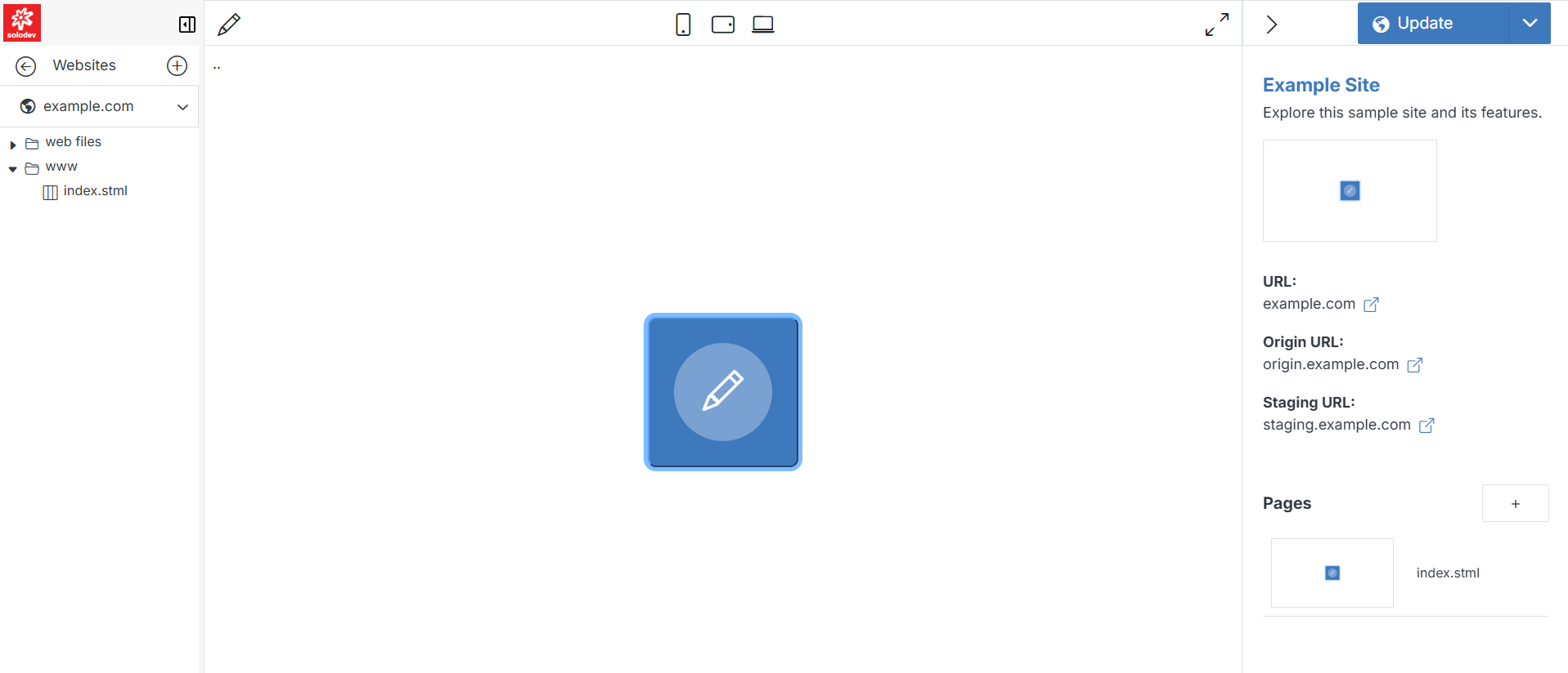Website Overview dashboard