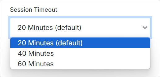 Session Timeout Dropdown