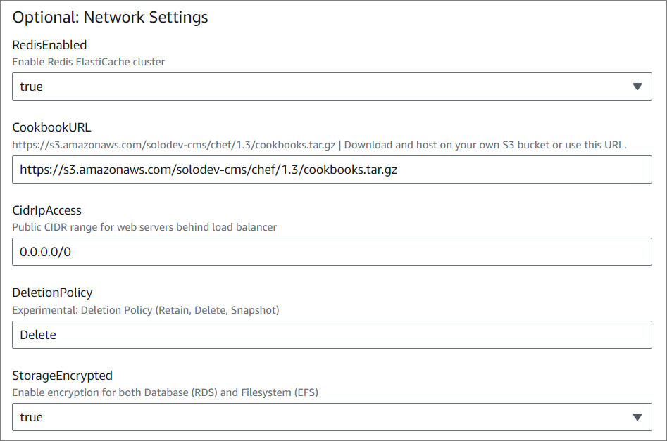 CMS Enterprise CMS Settings Optional