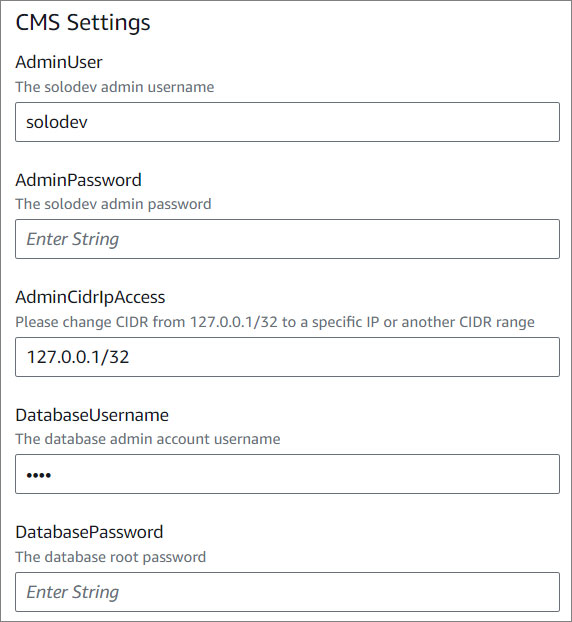 CMS Enterprise CMS Settings