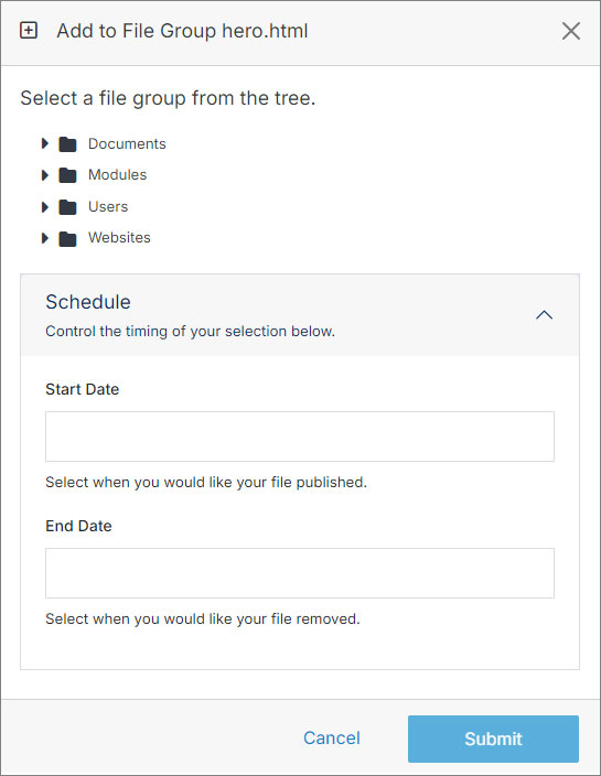 Add to File Group Modal