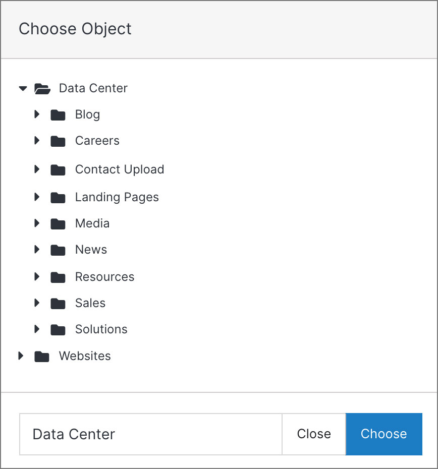 form choose object