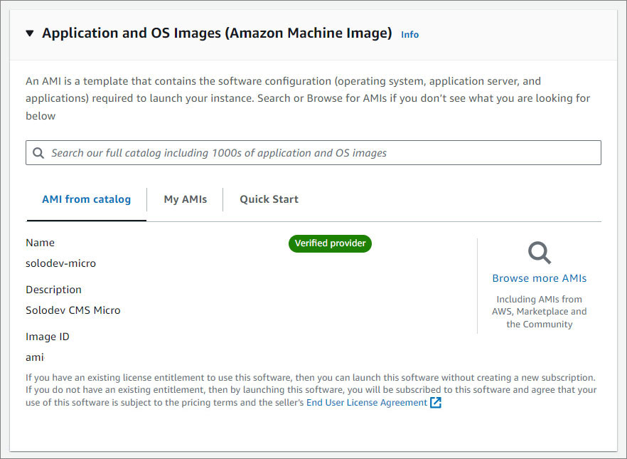 Solodev CMS Micro Amazon Machine Image