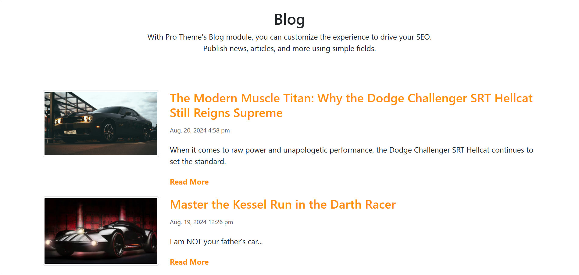 Blog Repeater on Page