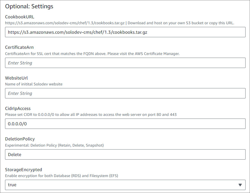 CMS Pro CMS Settings Optional