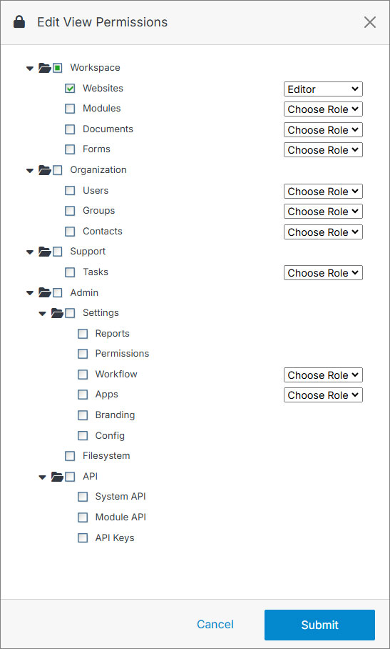 Edit Permissions View