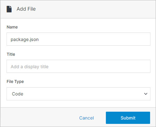 Add package.json modal