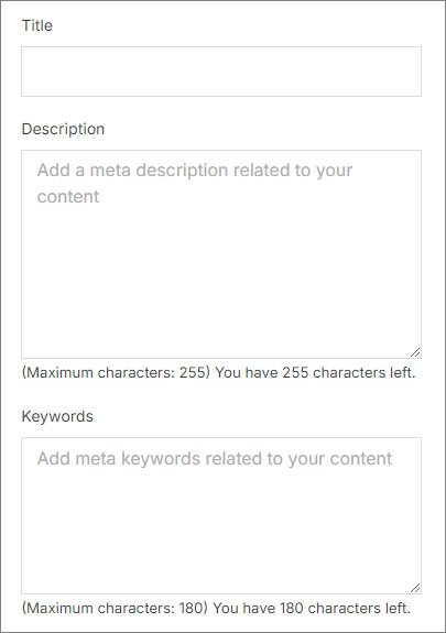 Meta Column Input Section