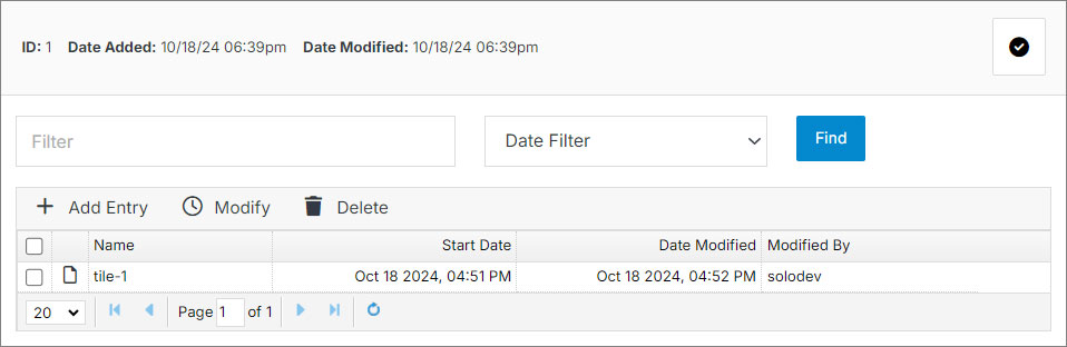 Scheduler Table