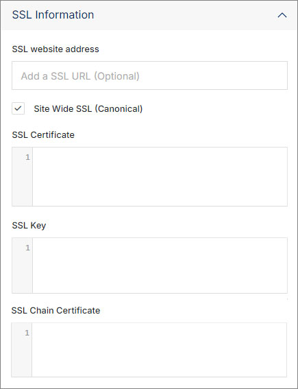 SSL Information form