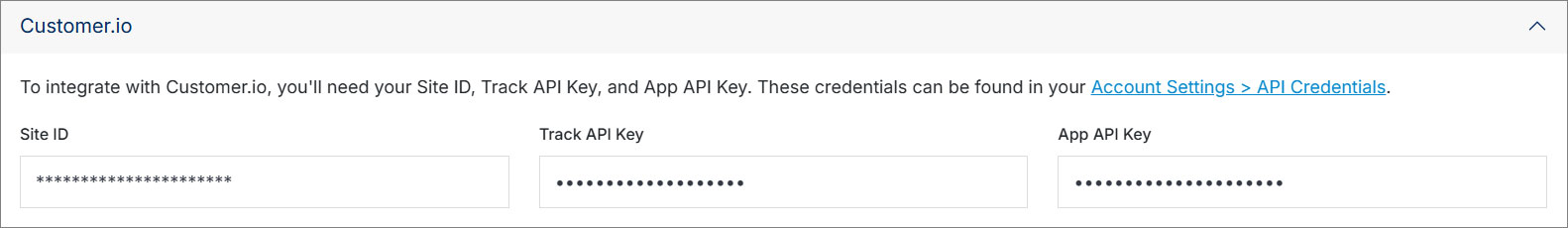 Customer.io Credentials