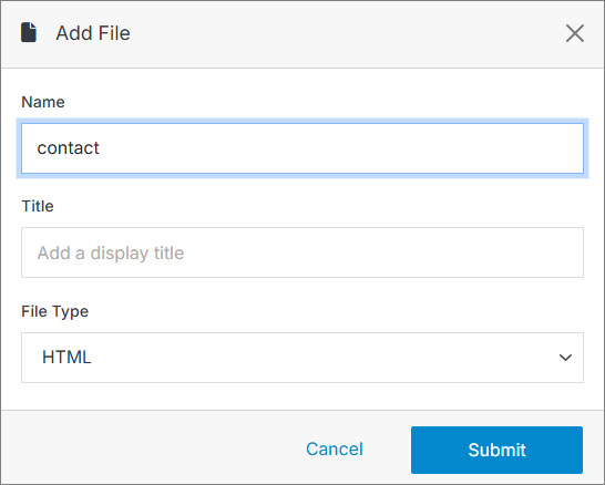 Create file modal