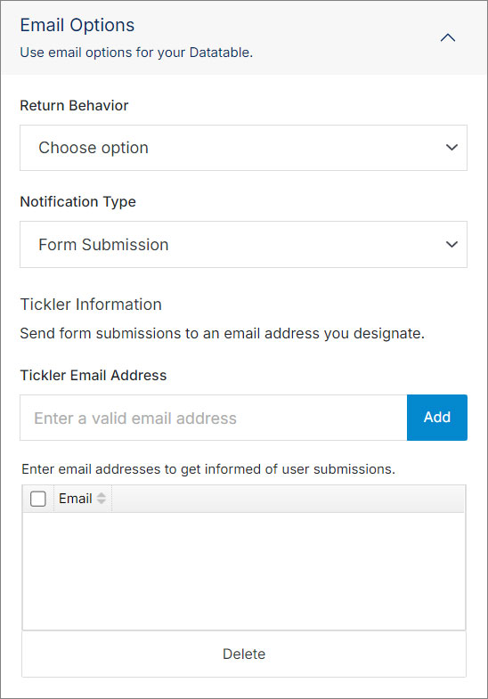 Form Email Section